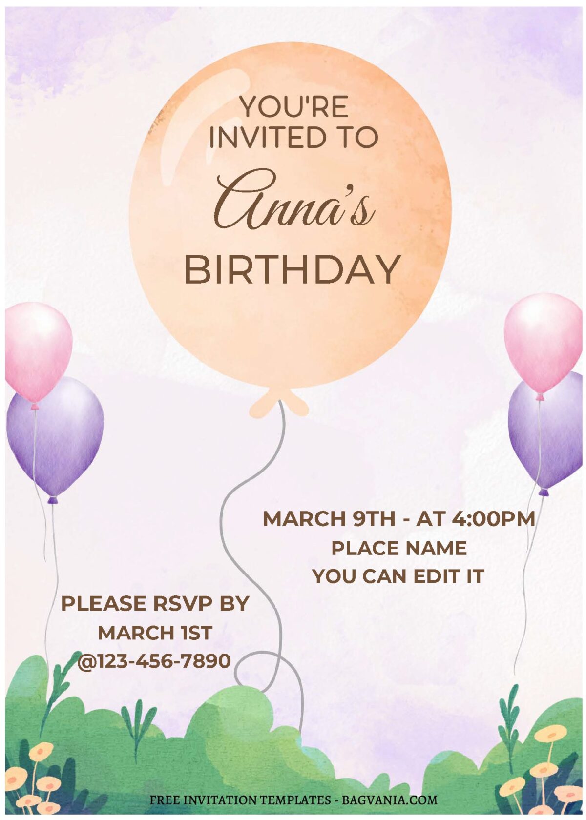 (Free Editable PDF) Playful Birthday Invitation Templates For Preschooler C