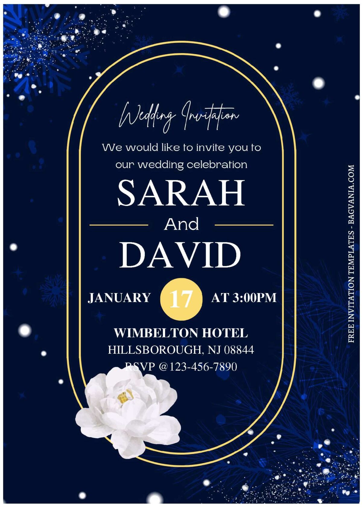(Free Editable PDF) Sophisticated Moody Floral Wedding Invitation Templates C