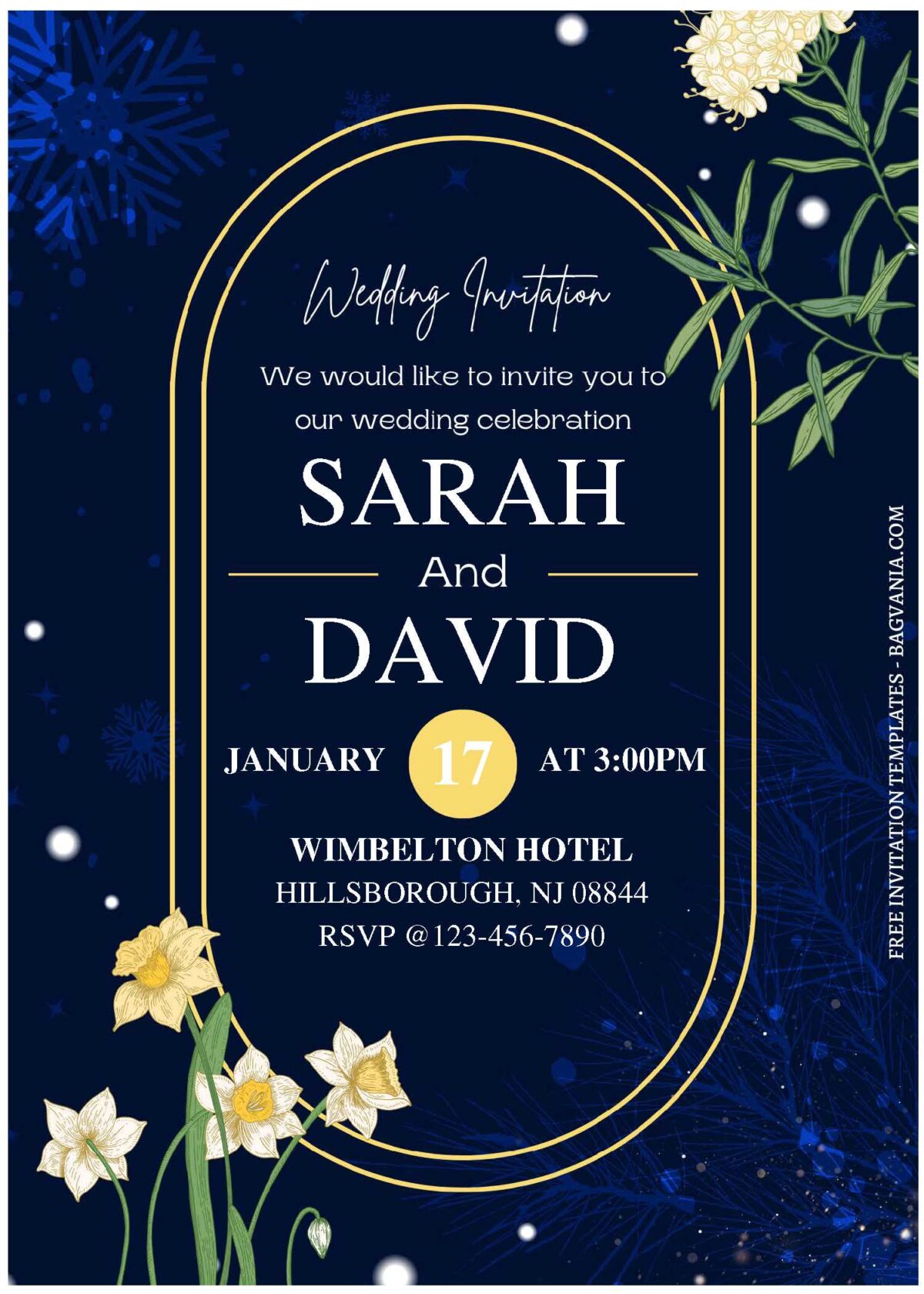 (Free Editable PDF) Sophisticated Moody Floral Wedding Invitation Templates A