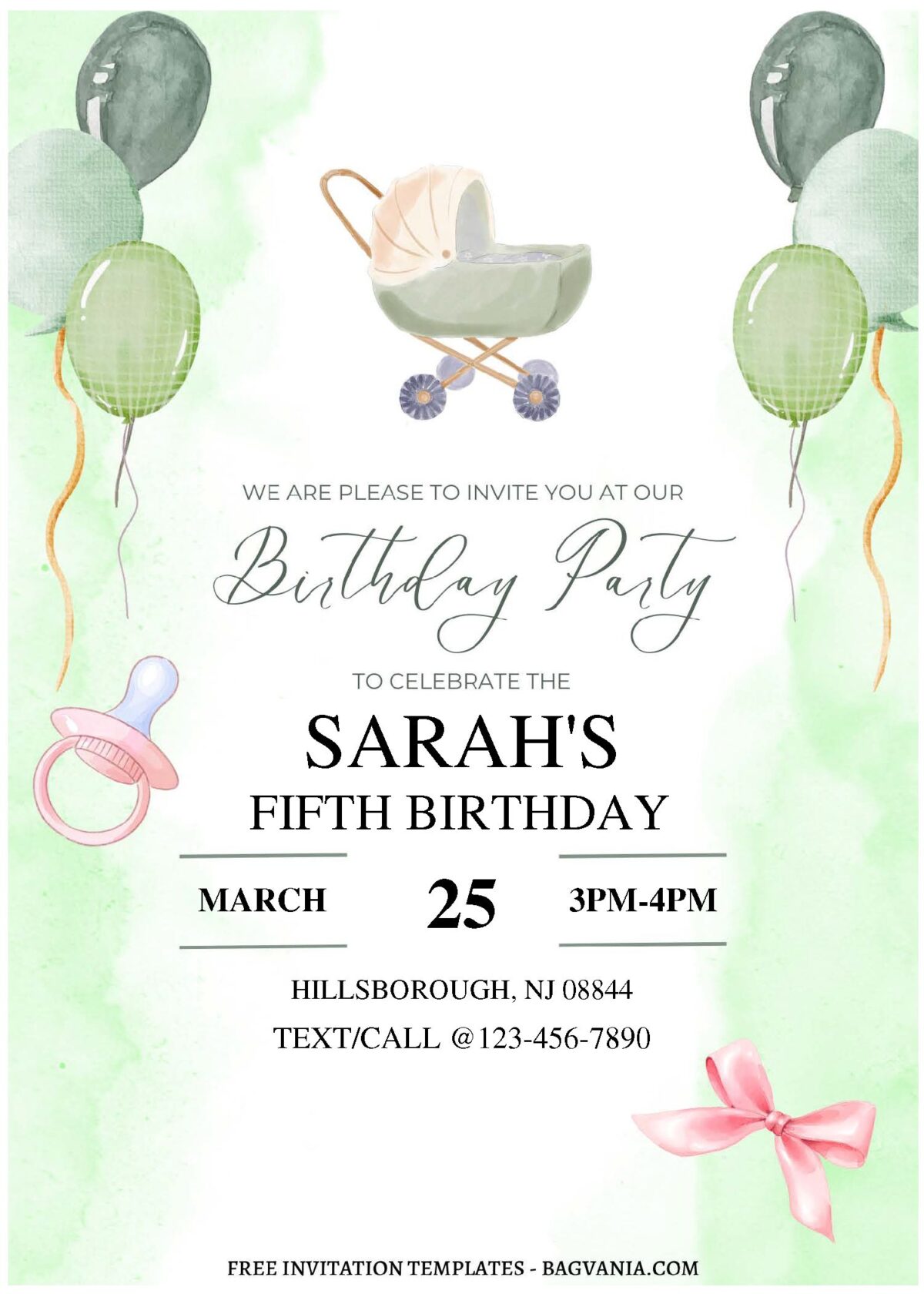(Free Editable PDF) Delightful Watercolor Baby Shower Invitation Templates A