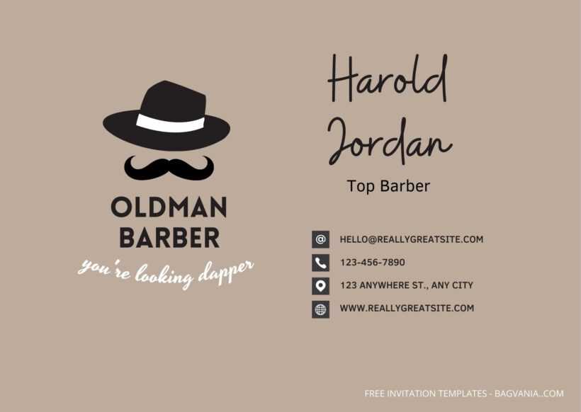Retro Barbershop Business Card Templates One_Front