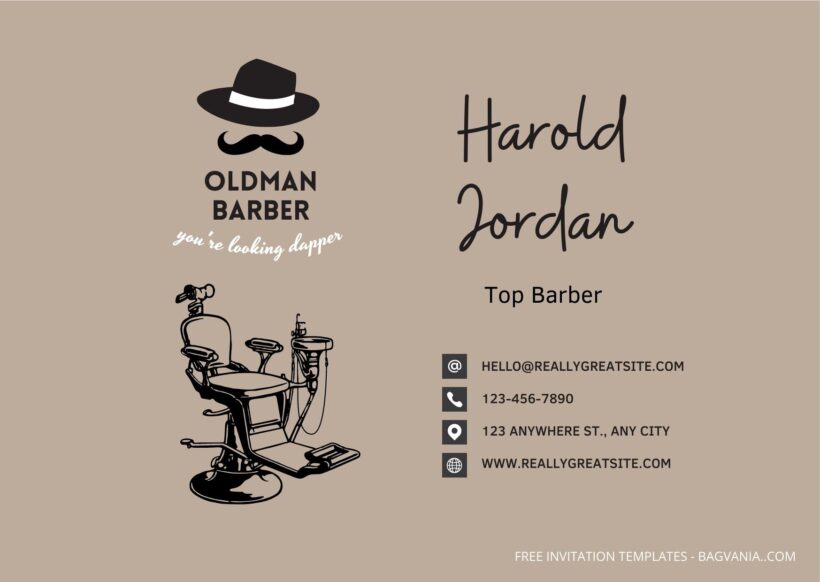 Retro Barbershop Business Card Templates Three_Front