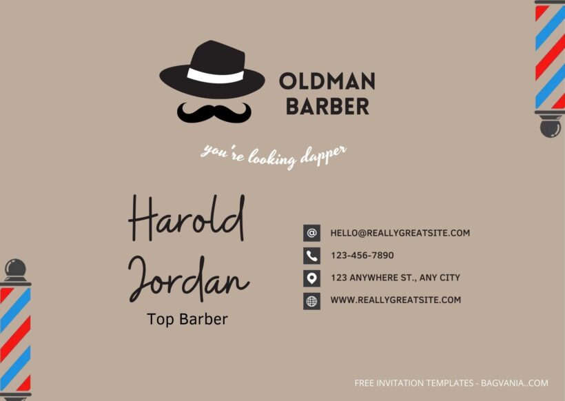 Retro Barbershop Business Card Templates Two_Front