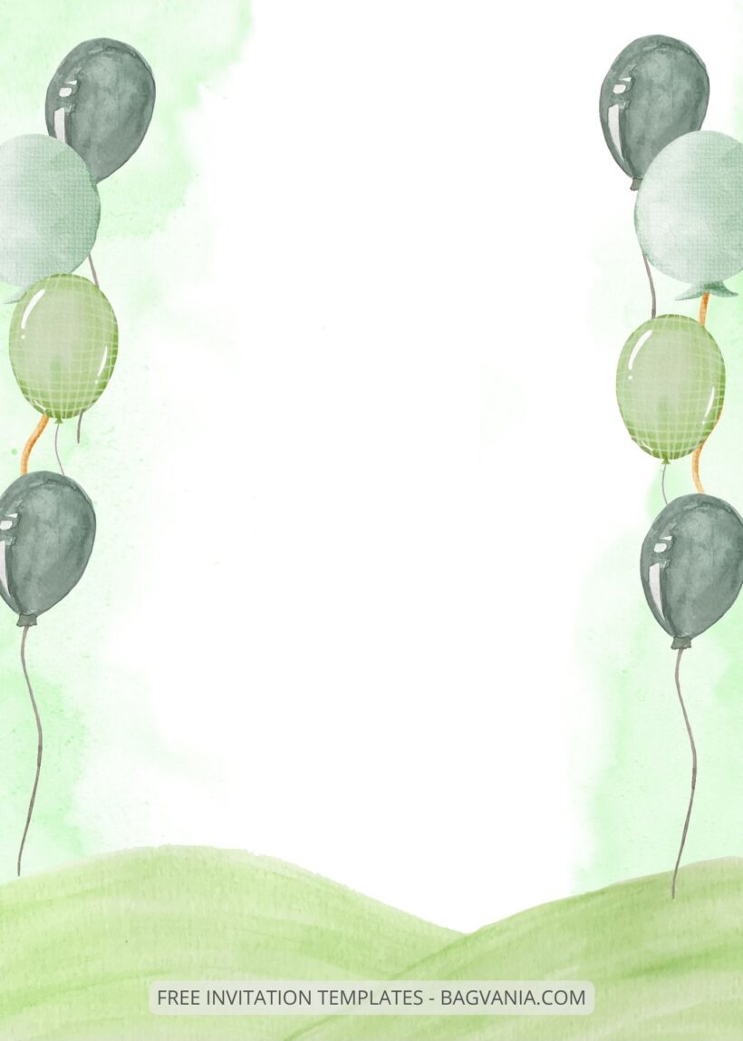 Blank Balloon Party Baby Shower Invitation Templates Six