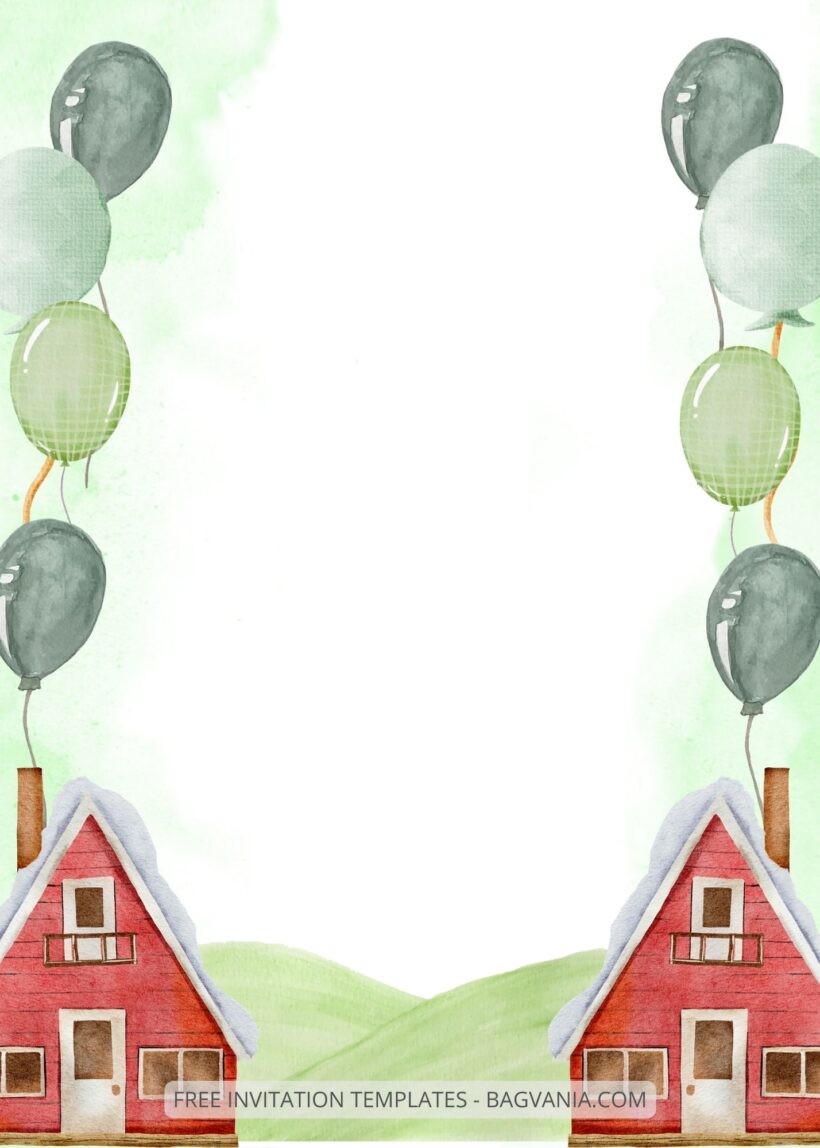 Blank Balloon Party Baby Shower Invitation Templates Three
