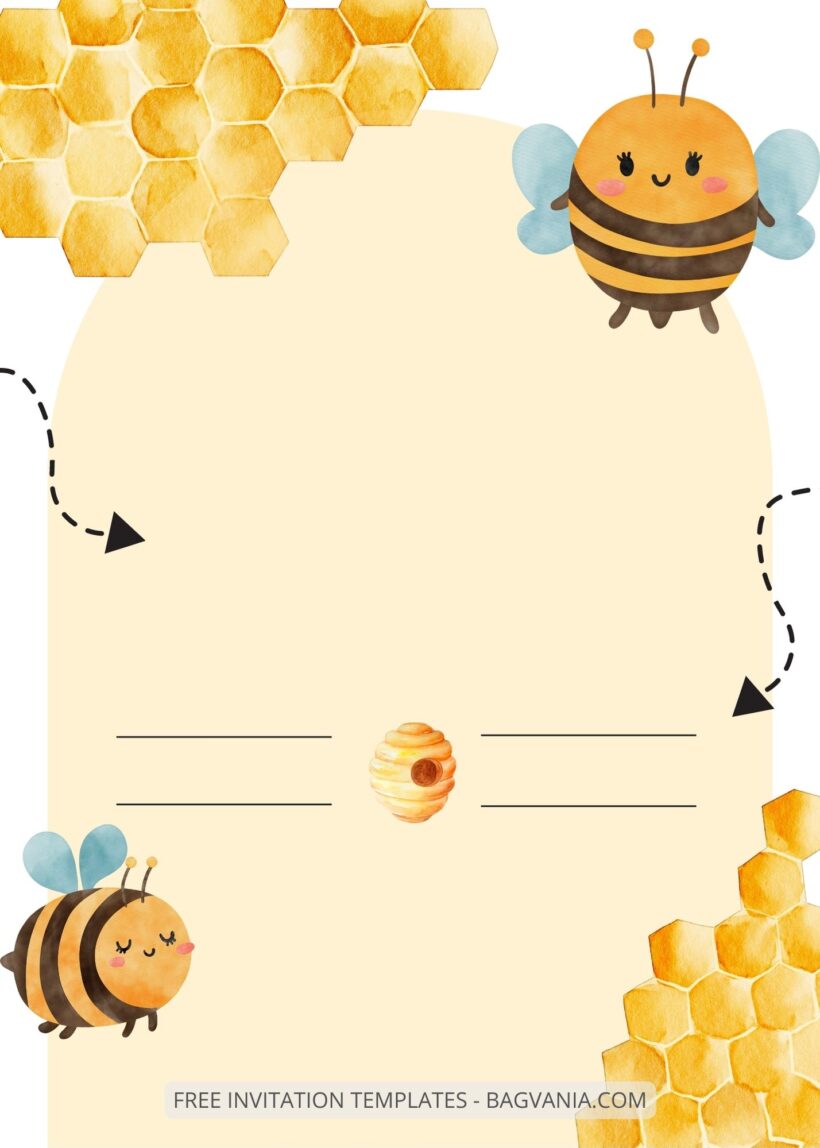 Blank Bee Hive Birthday Invitation Templates Seven