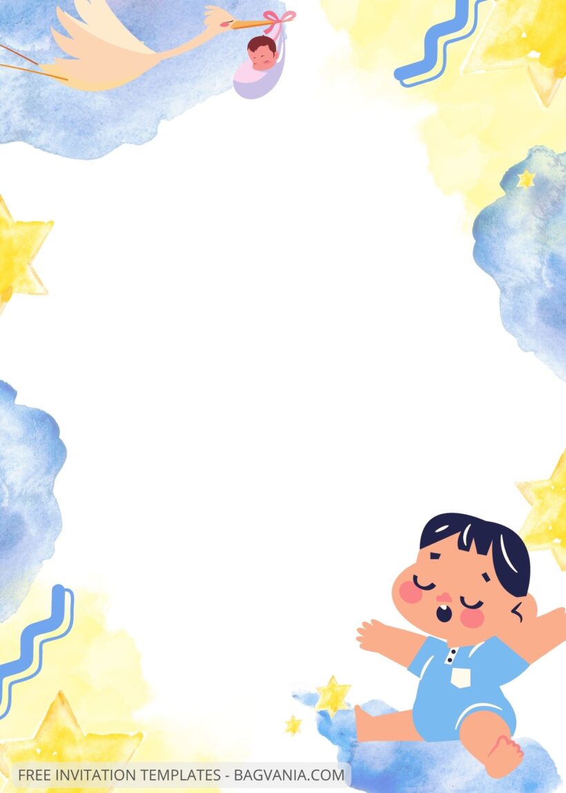 Blank Dream Journey Baby Shower Invitation Templates Five