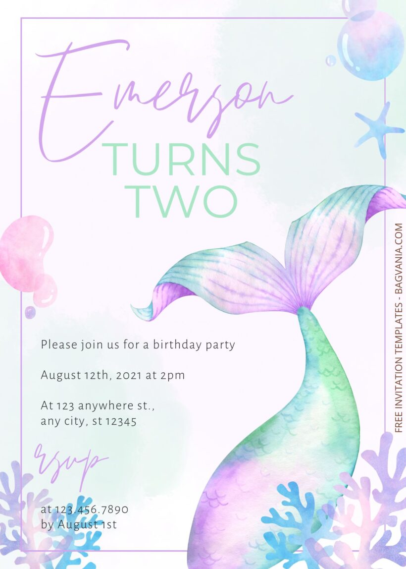7+ Mermaid Tail Birthday Invitation Templates Title