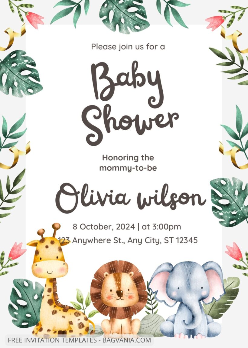 7+ Safari Fun Baby Shower Invitation Templates Title