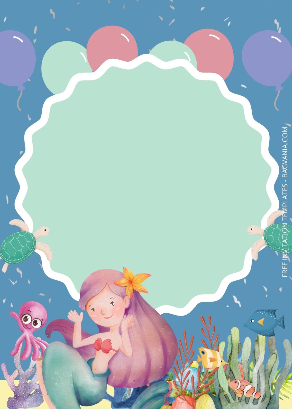 8+ Mermaid Party Birthday Invitation Templates | Bagvania