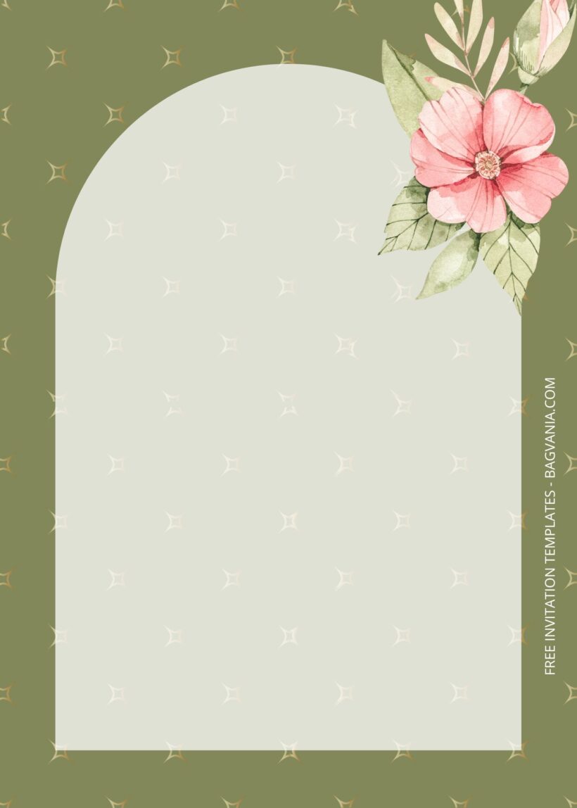 Blank Pink Floral Baby Shower Invitation Templates FIve