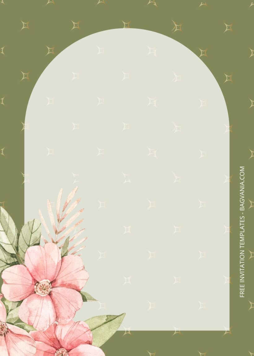 Blank Pink Floral Baby Shower Invitation Templates Four