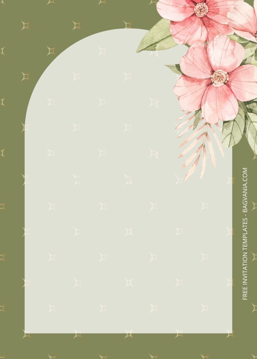 Blank Pink Floral Baby Shower Invitation Templates Three
