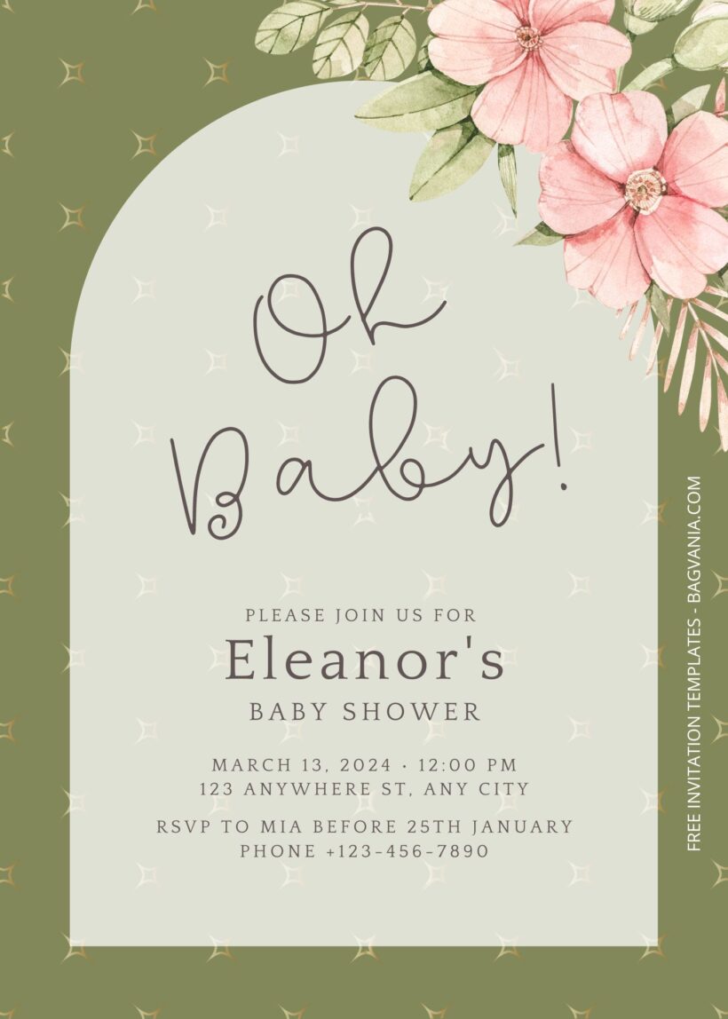 8+ Pink Floral Baby Shower Invitation Templates Title