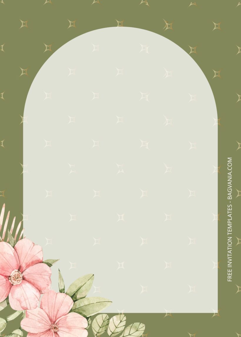 Blank Pink Floral Baby Shower Invitation Templates Two