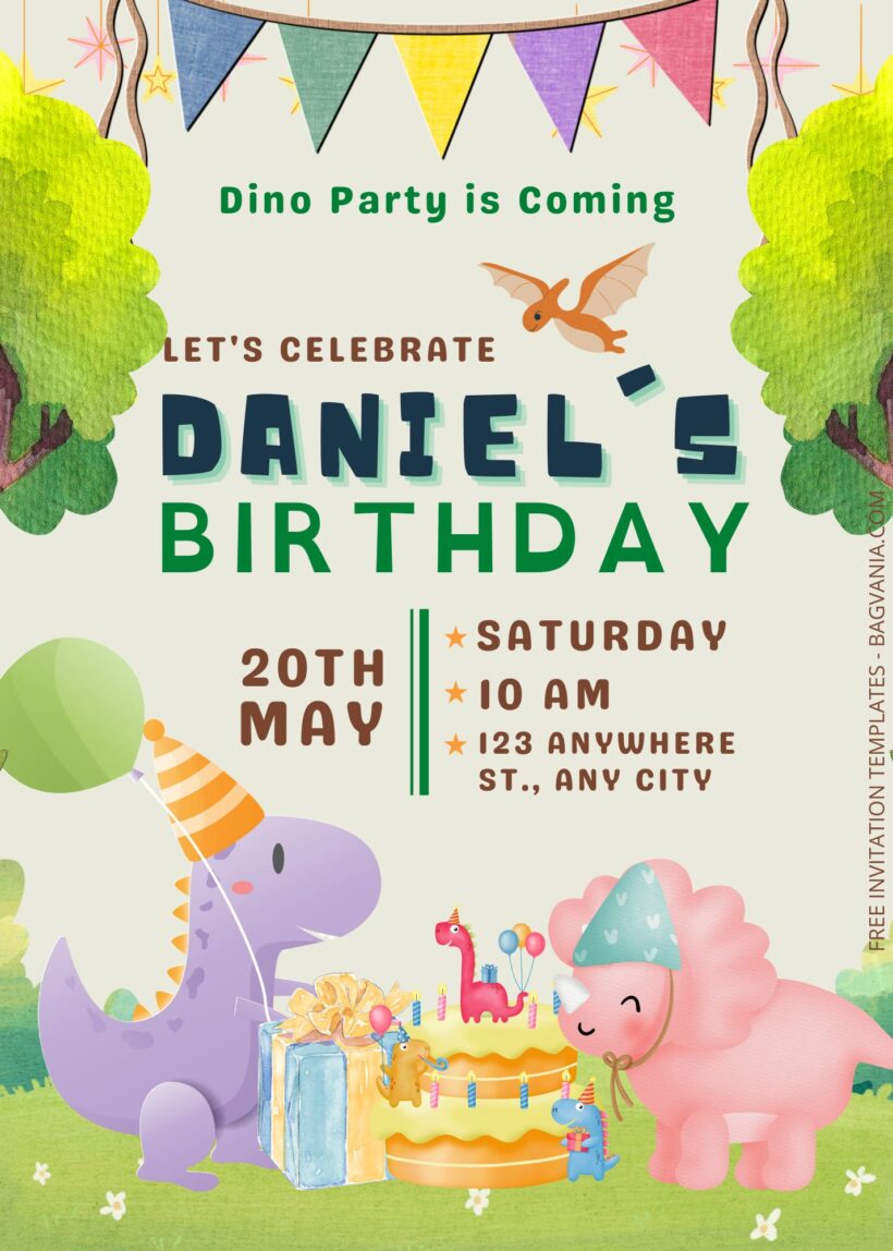 9+ Dino Party Birthday Invitation Templates Title