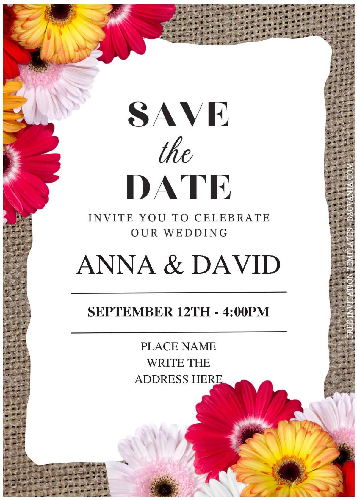 (Free Editable PDF) Soft & Delicate Sunflower Wedding Invitation Templates A