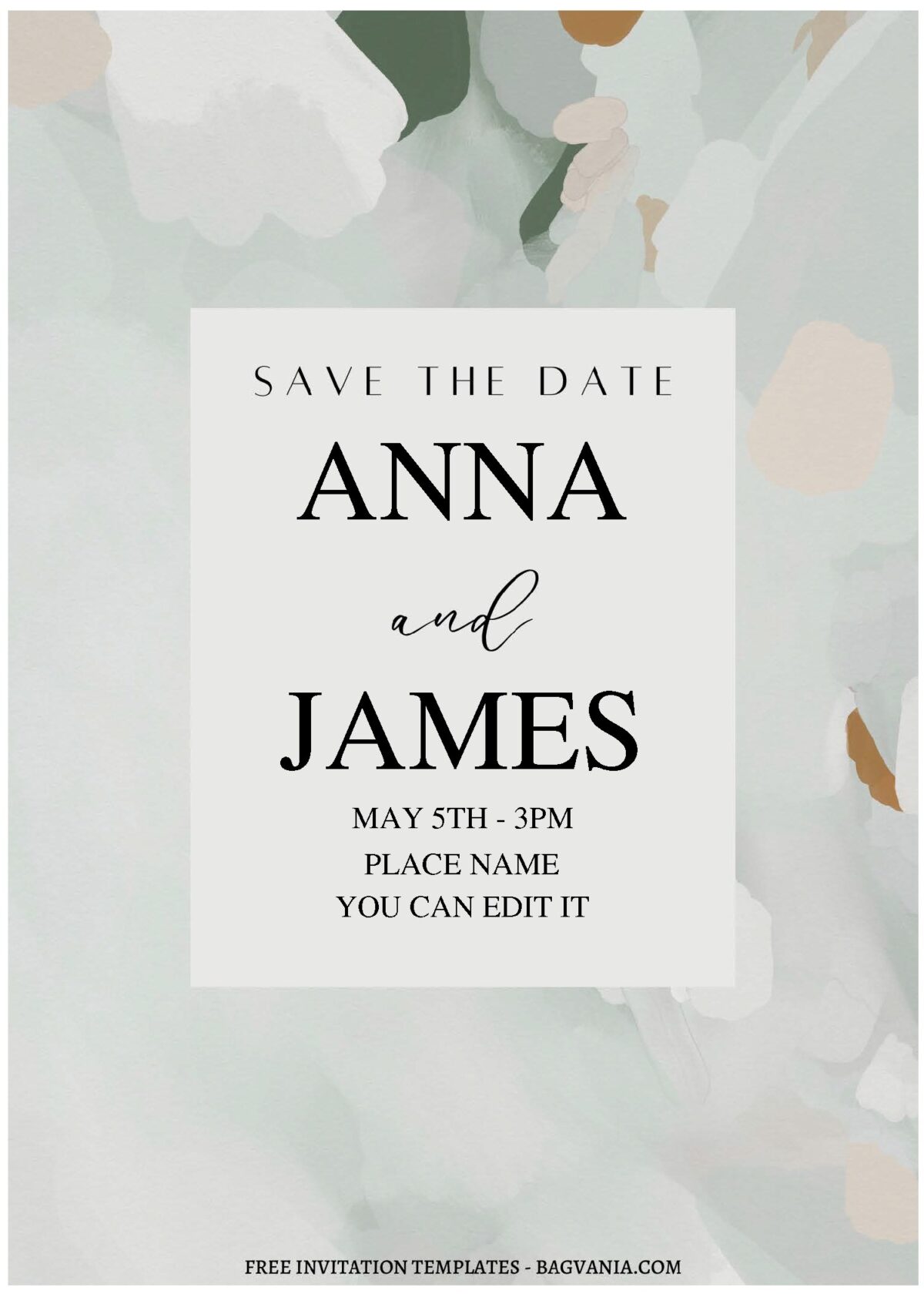 (Free Editable PDF) Picturesque Marble Save The Date Invitation Templates C