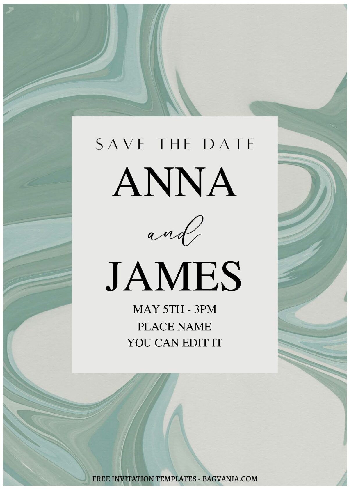 (Free Editable PDF) Picturesque Marble Save The Date Invitation Templates A
