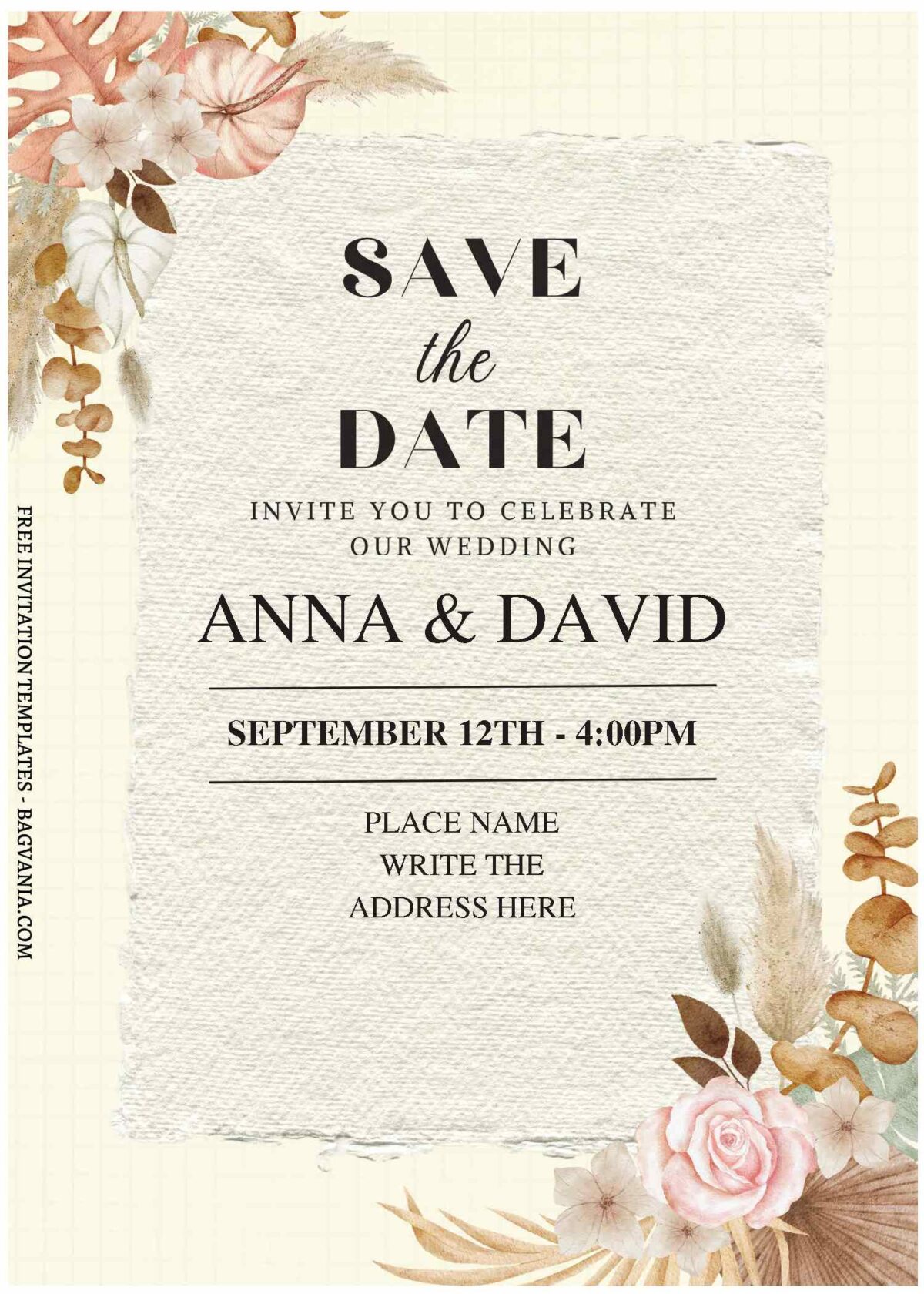 (Free Editable PDF) Greenery And Floral Wedding Invitation Templates C
