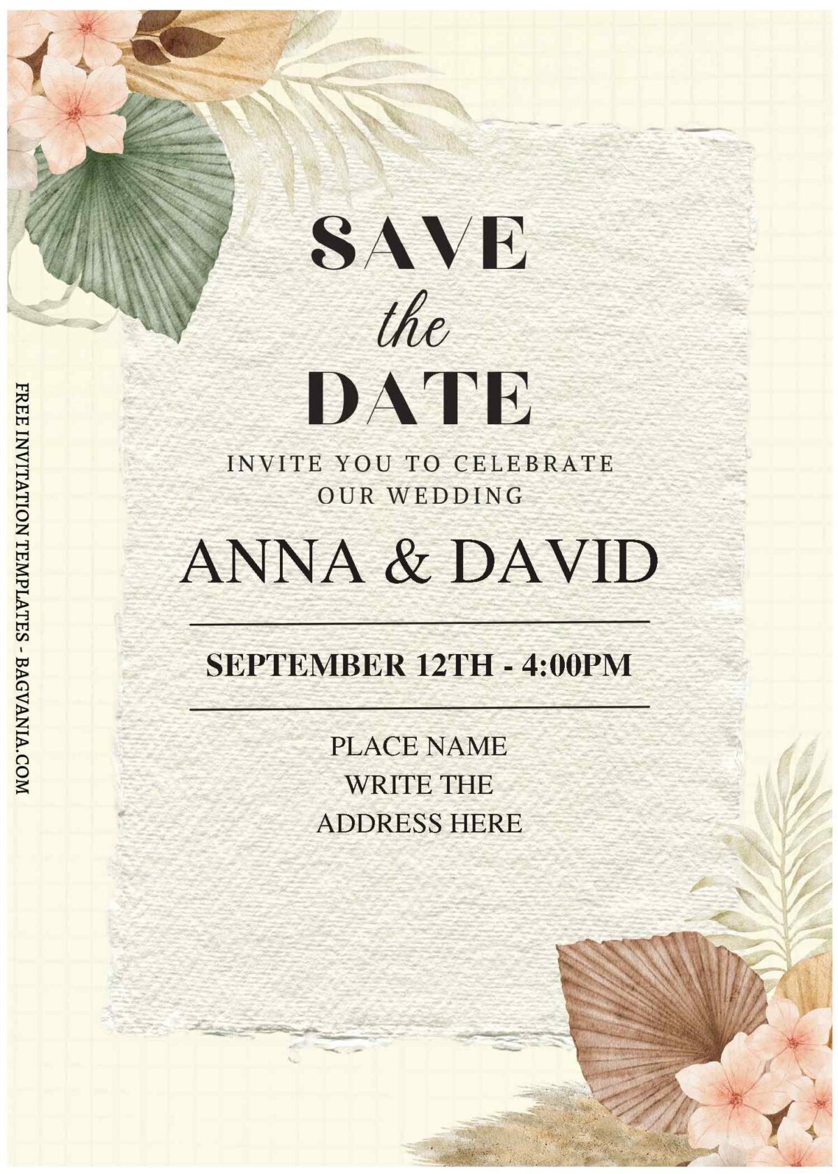 (Free Editable PDF) Greenery And Floral Wedding Invitation Templates A