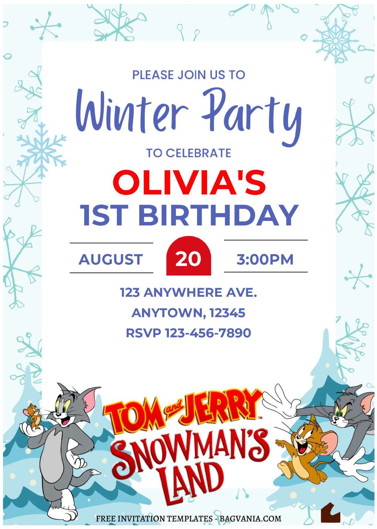 (Free Editable PDF) Fun-Filled Adventure With Tom & Jerry Birthday Invitation Templates A