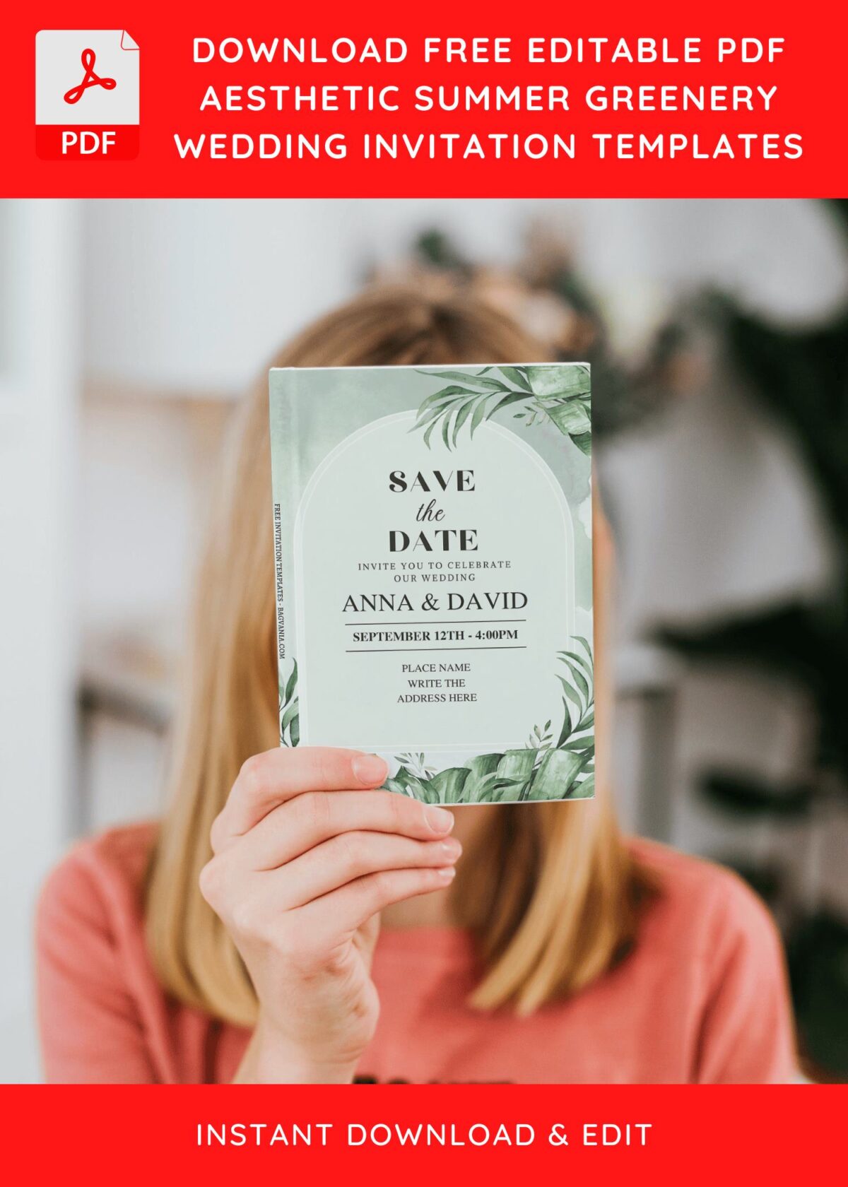 (Free Editable PDF) Classy Greenhouse Greenery Wedding Invitation Templates J