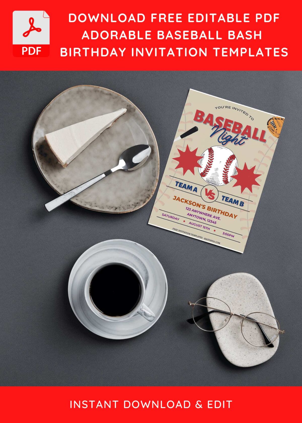 (Free Editable PDF) Awesome Baseball Birthday Invitation Templates G