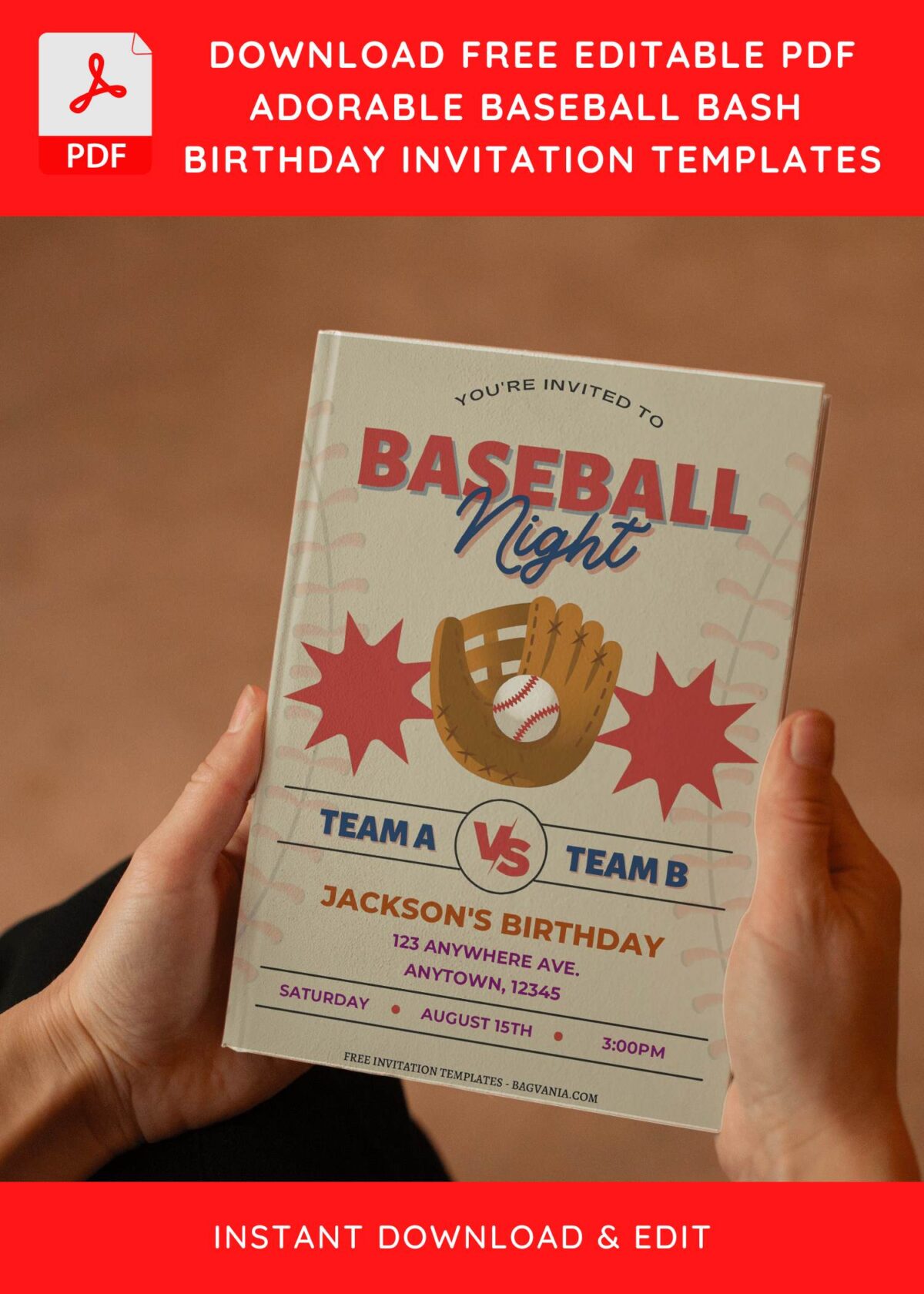 (Free Editable PDF) Awesome Baseball Birthday Invitation Templates E