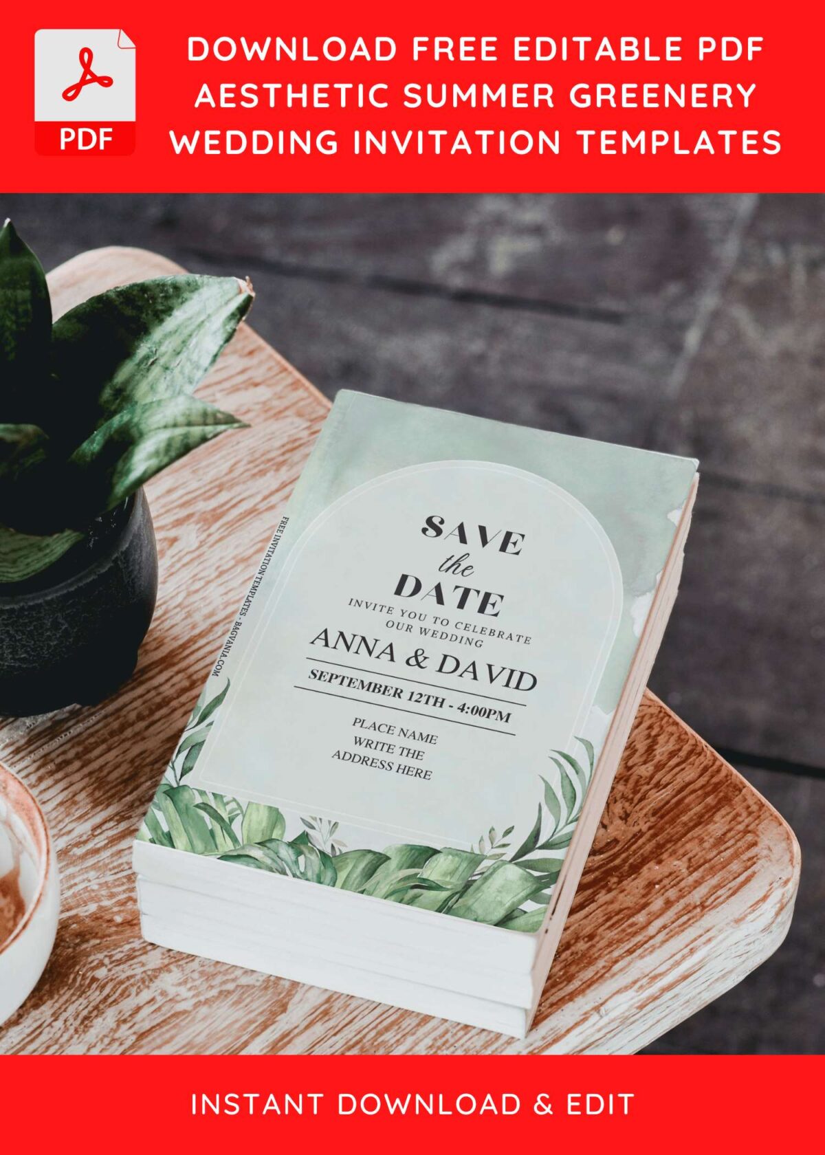 (Free Editable PDF) Classy Greenhouse Greenery Wedding Invitation Templates D