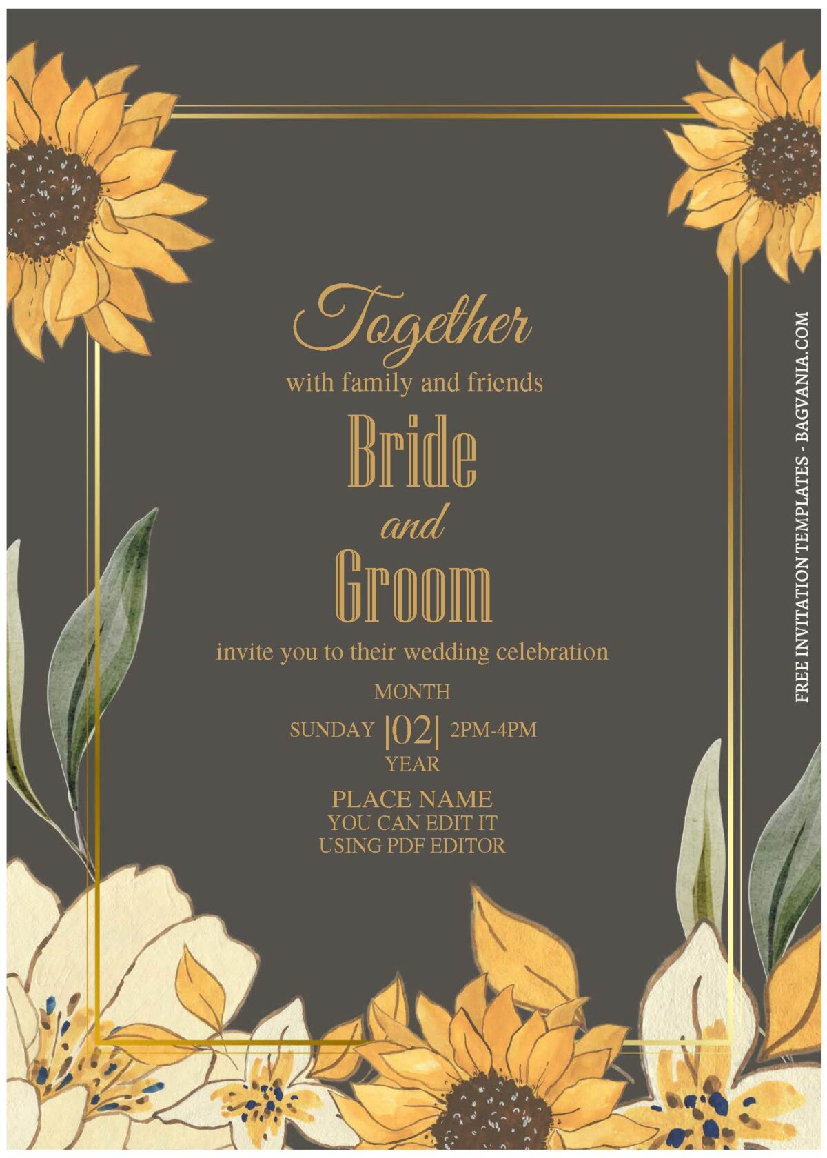 (Free Editable PDF) Simply Beautiful Autumn Floral Wedding Invitation Templates A