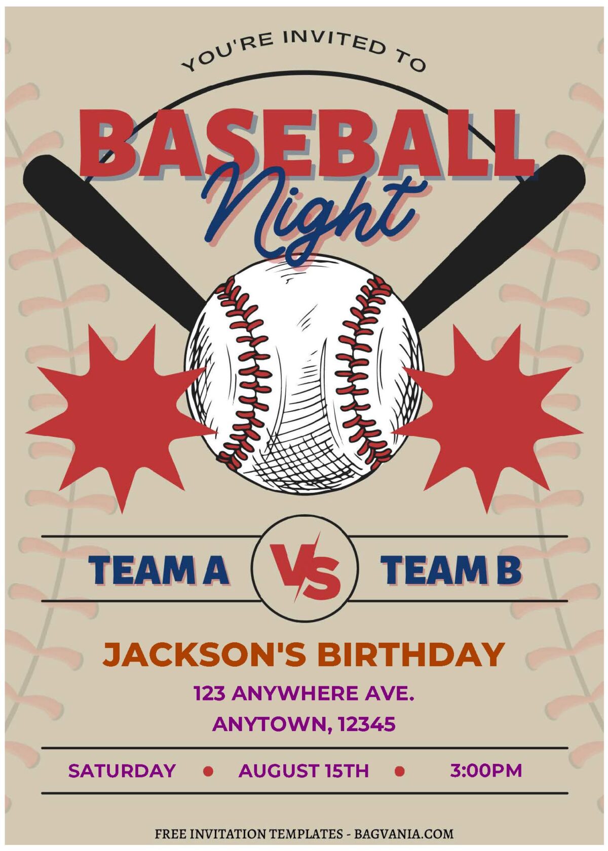 (Free Editable PDF) Awesome Baseball Birthday Invitation Templates C