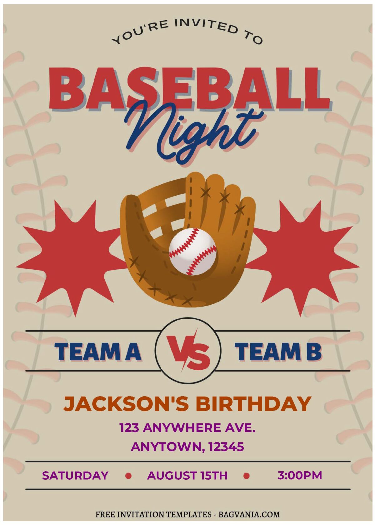 (Free Editable PDF) Awesome Baseball Birthday Invitation Templates A