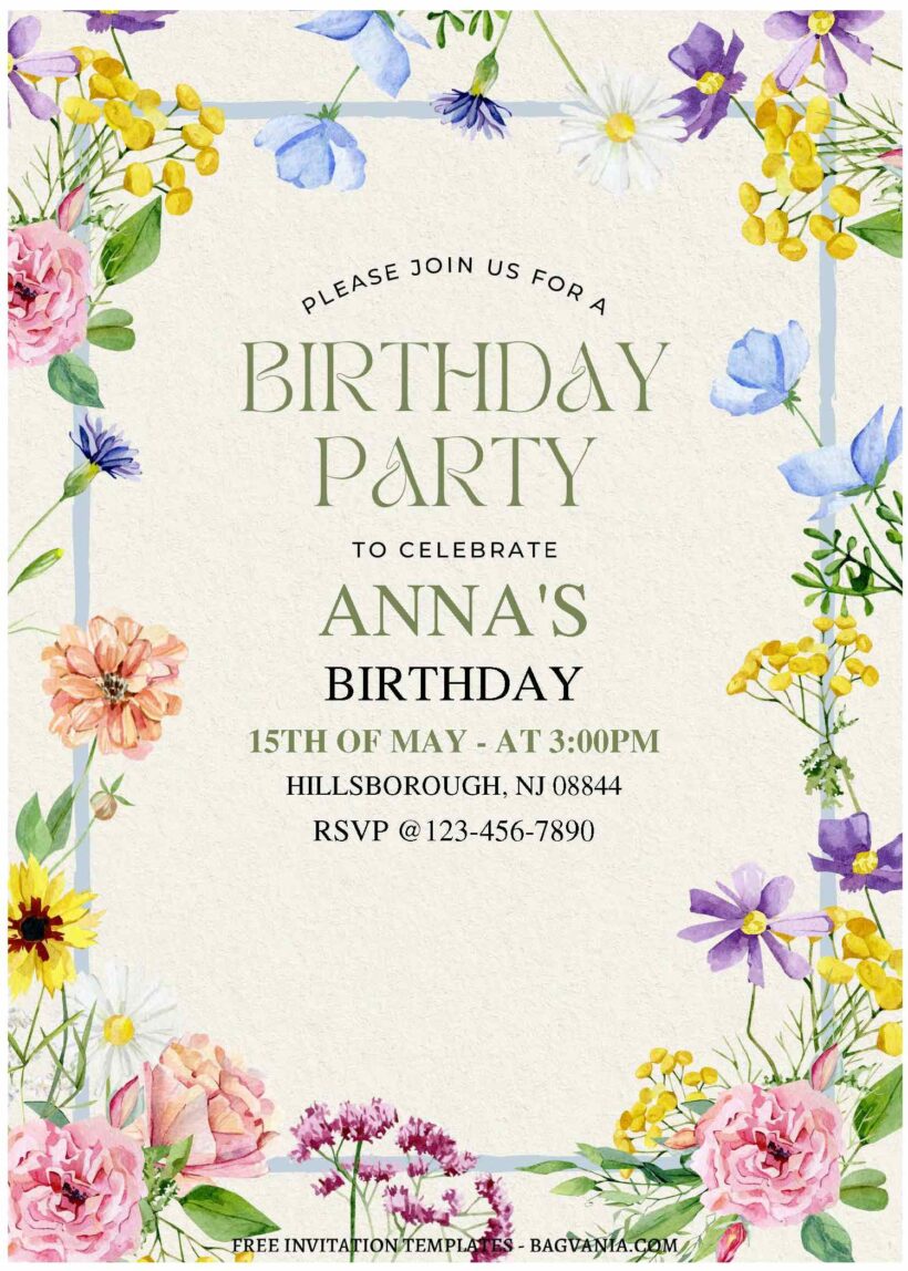 (Free Editable PDF) Spanish Floral Birthday Invitation Templates | Bagvania