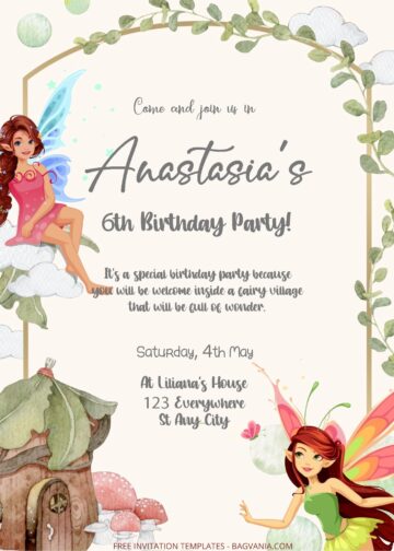 ( Free Editable PDF ) Fairy Village Birthday Invitation Templates ...