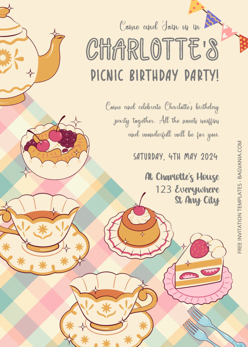 ( Free Editable PDF ) Picnic Party Birthday Invitation Templates Three