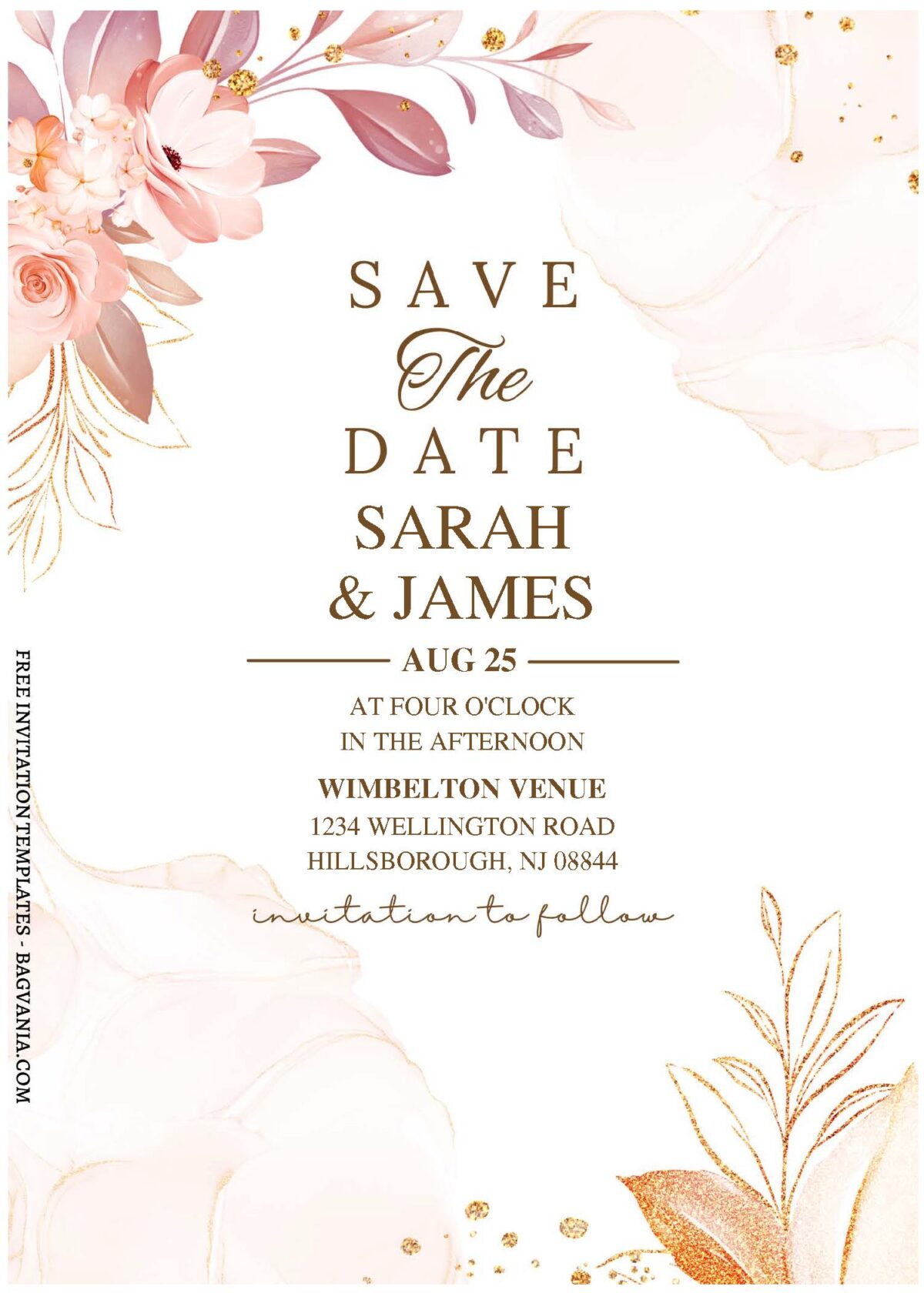 (Free Editable PDF) Spring Sakura Garden Wedding Invitation Templates C
