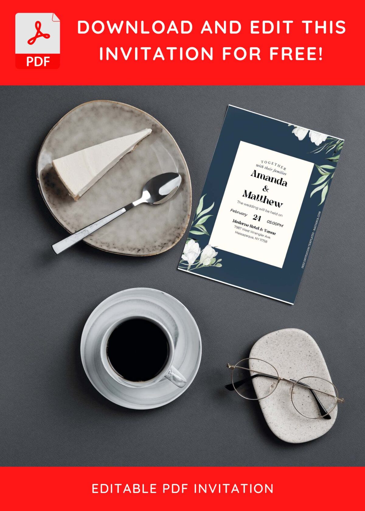(Free Editable PDF) Eucalyptus And Tulip Wedding Invitation Templates G