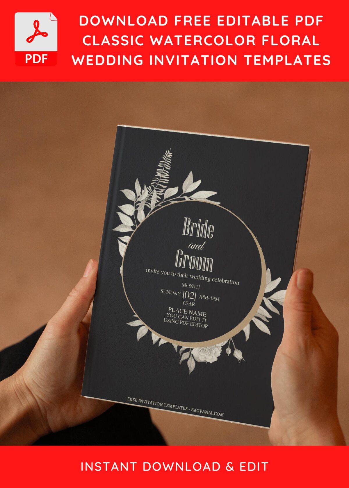 (Free Editable PDF) Ethereal Garden Romance Wedding Invitation Templates I
