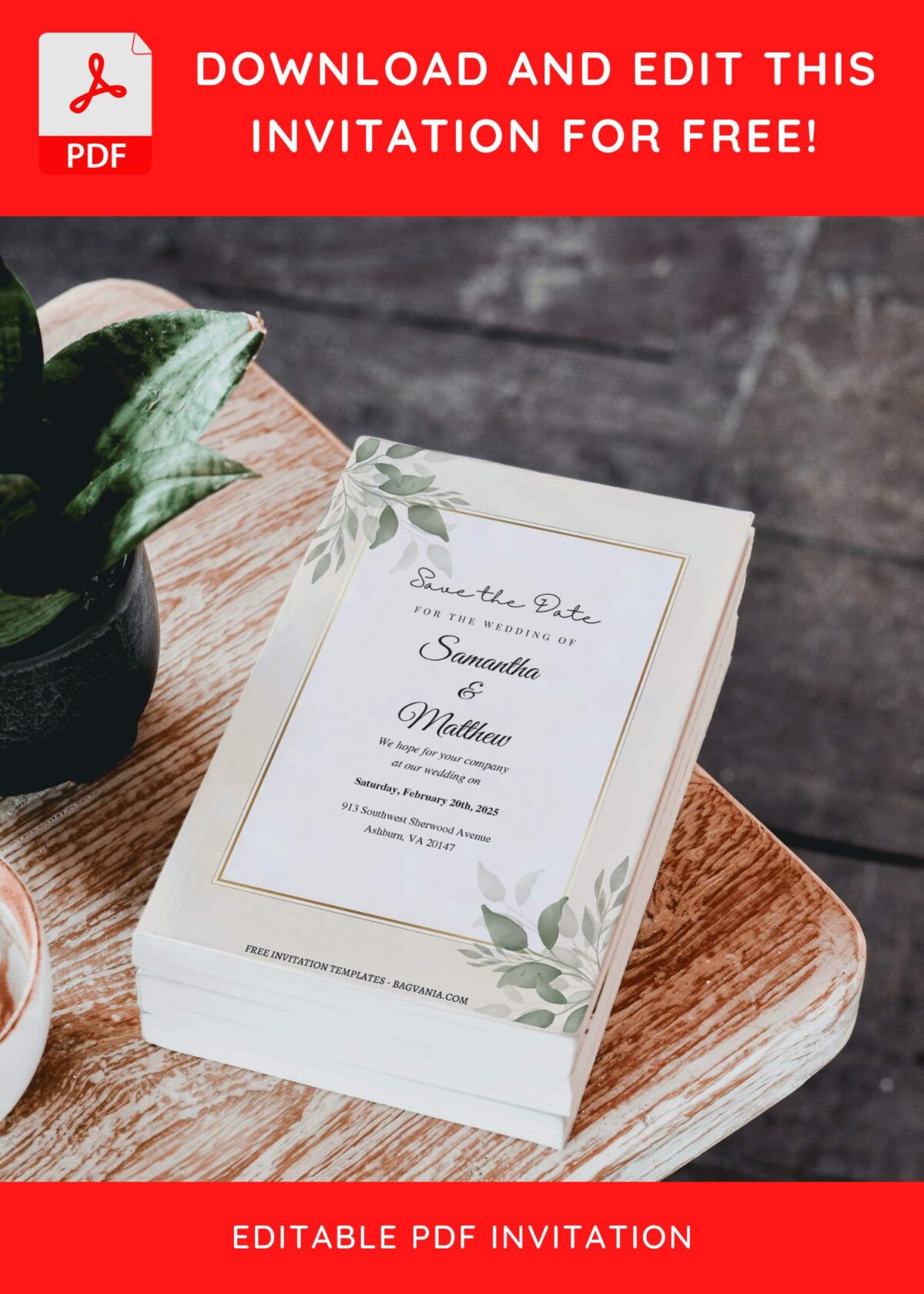(Free Editable PDF) Soft And Subtle Floral Wedding Invitation Templates I