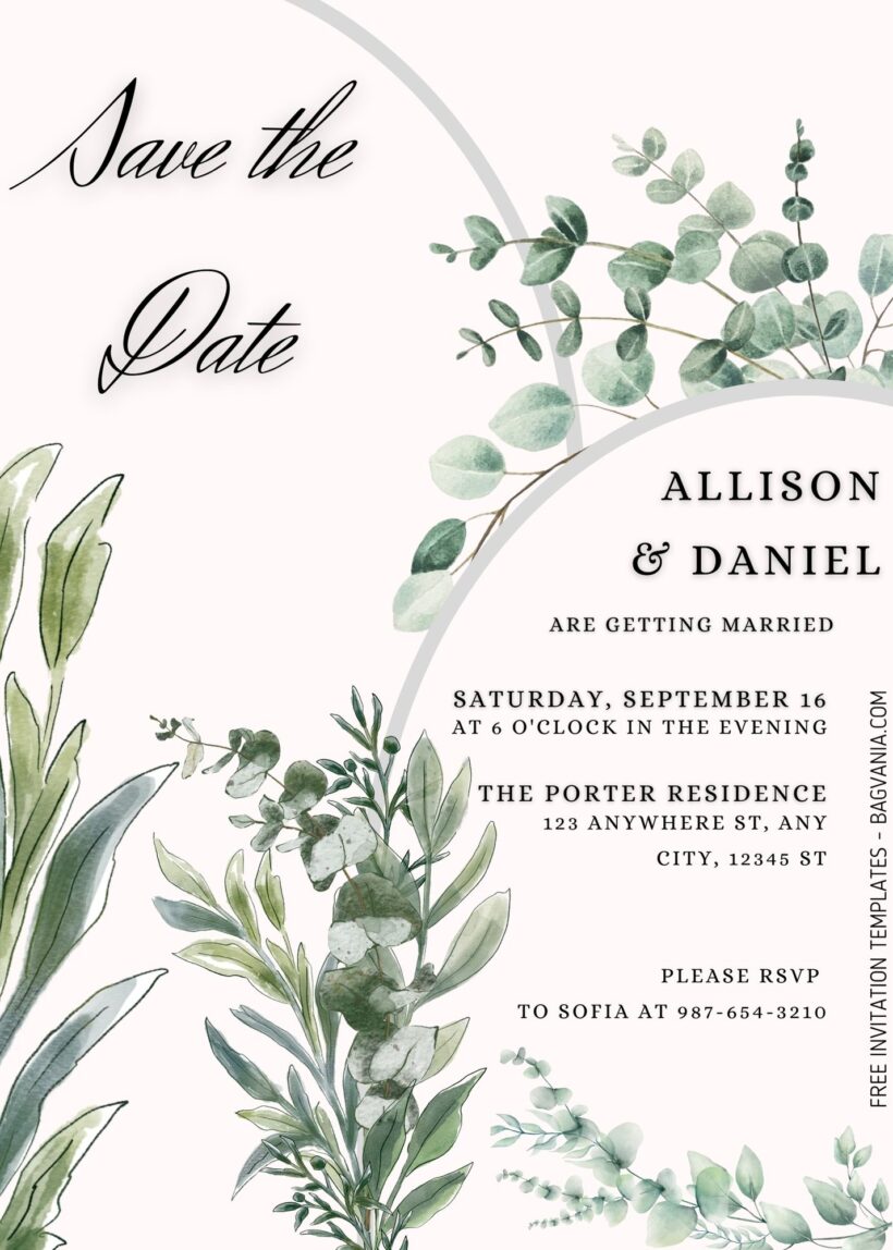 8+ Botanical Greenery Wedding Invitation Templates Title