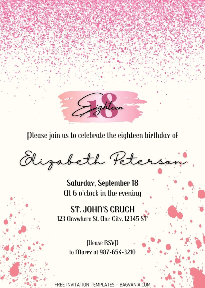 8+ Pink Glitter Birthday Invitation Templates Title