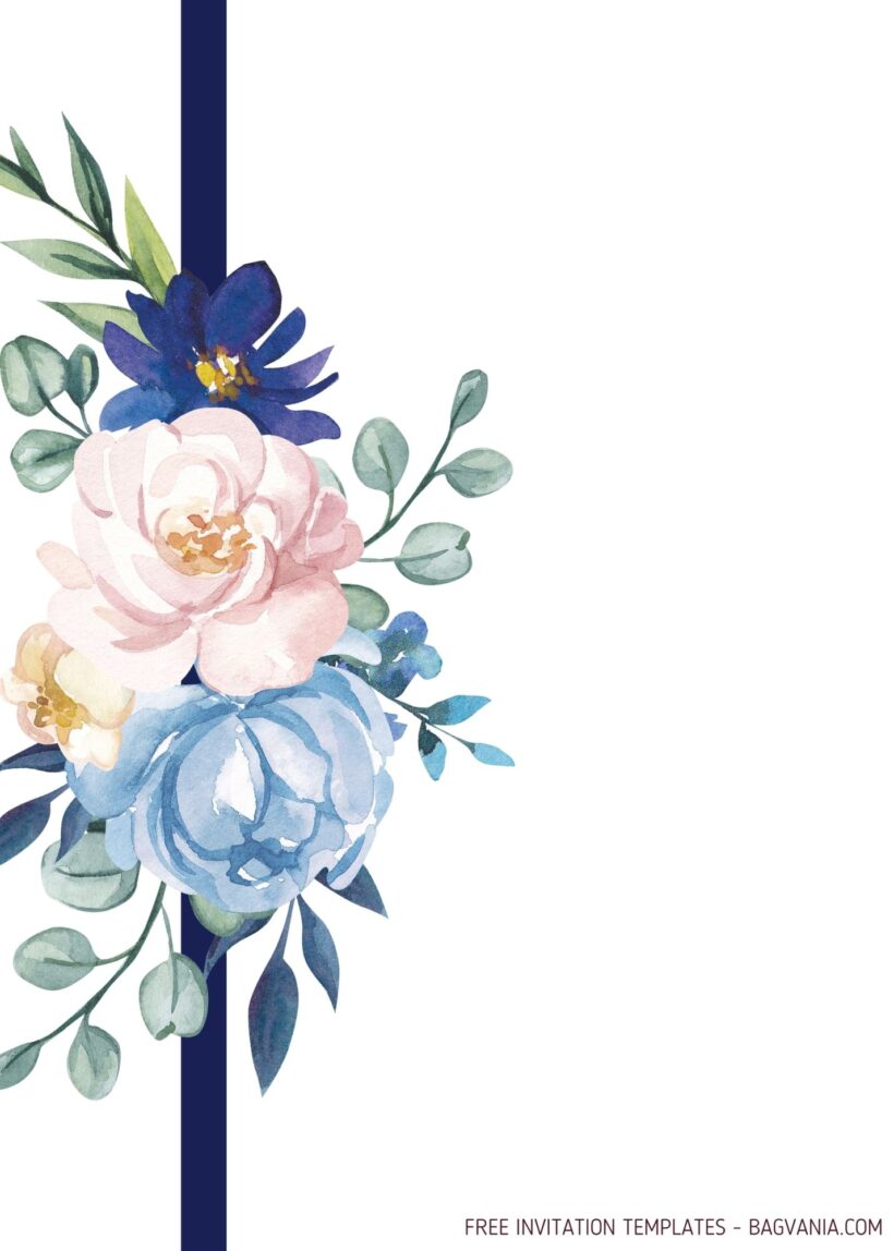 8+ Simple Blue Rose Wedding Invitation Templates Five