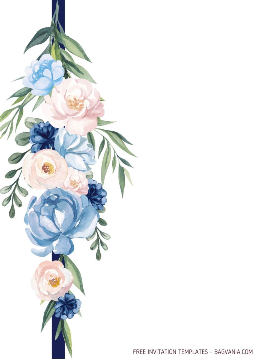 8+ Simple Blue Rose Wedding Invitation Templates Four