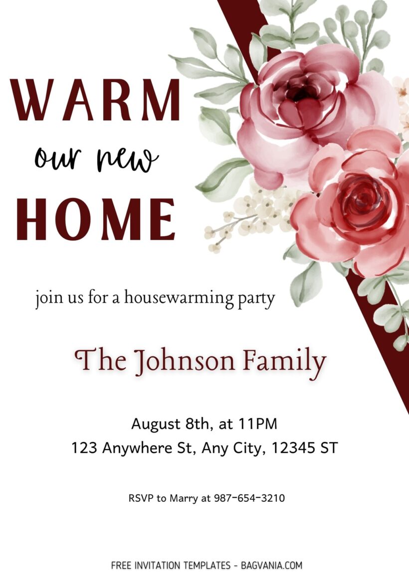 8+ Simple Red Rose Housewarming Party Invitation Templates Title