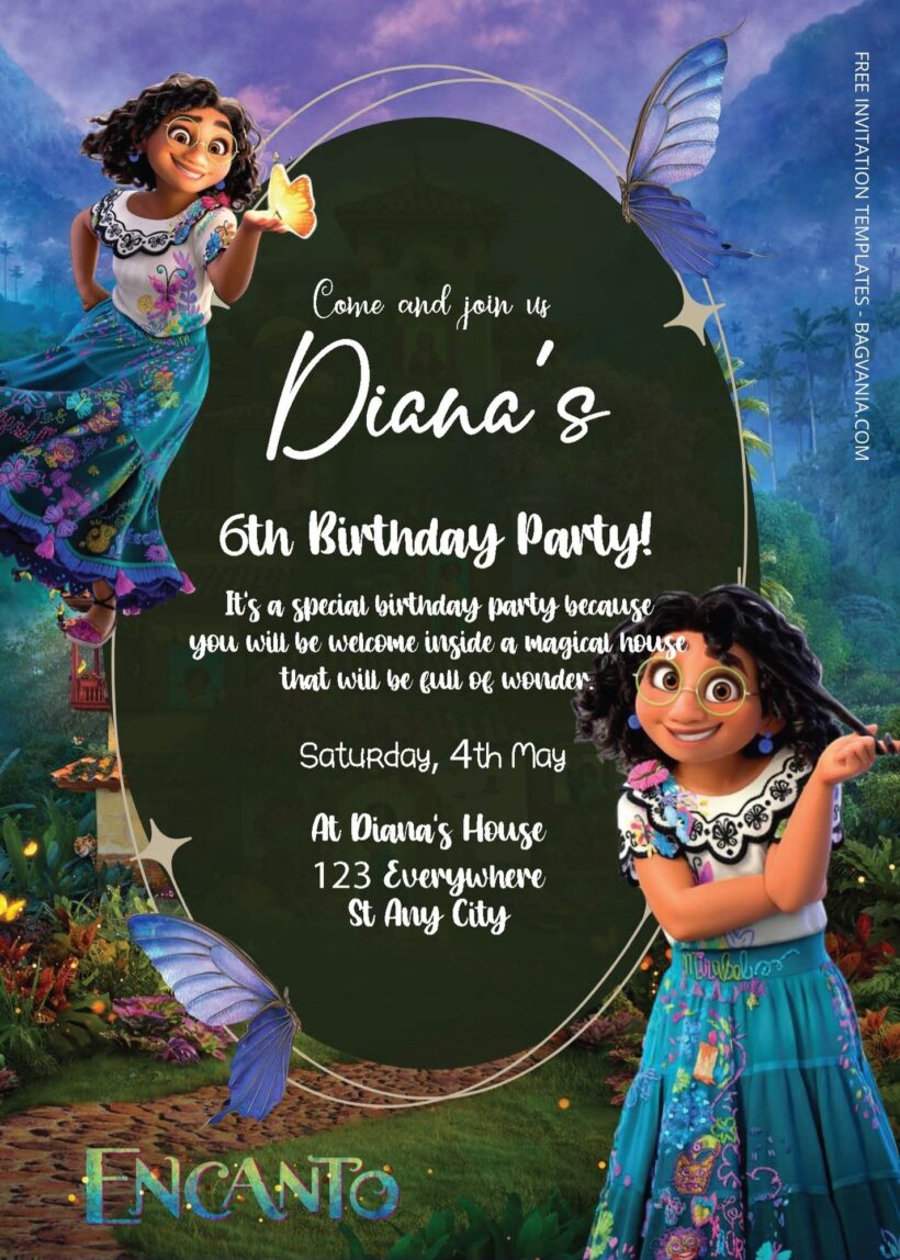 ( Free Editable PDF ) Encanto Magical Party Birthday Invitation Templates Two