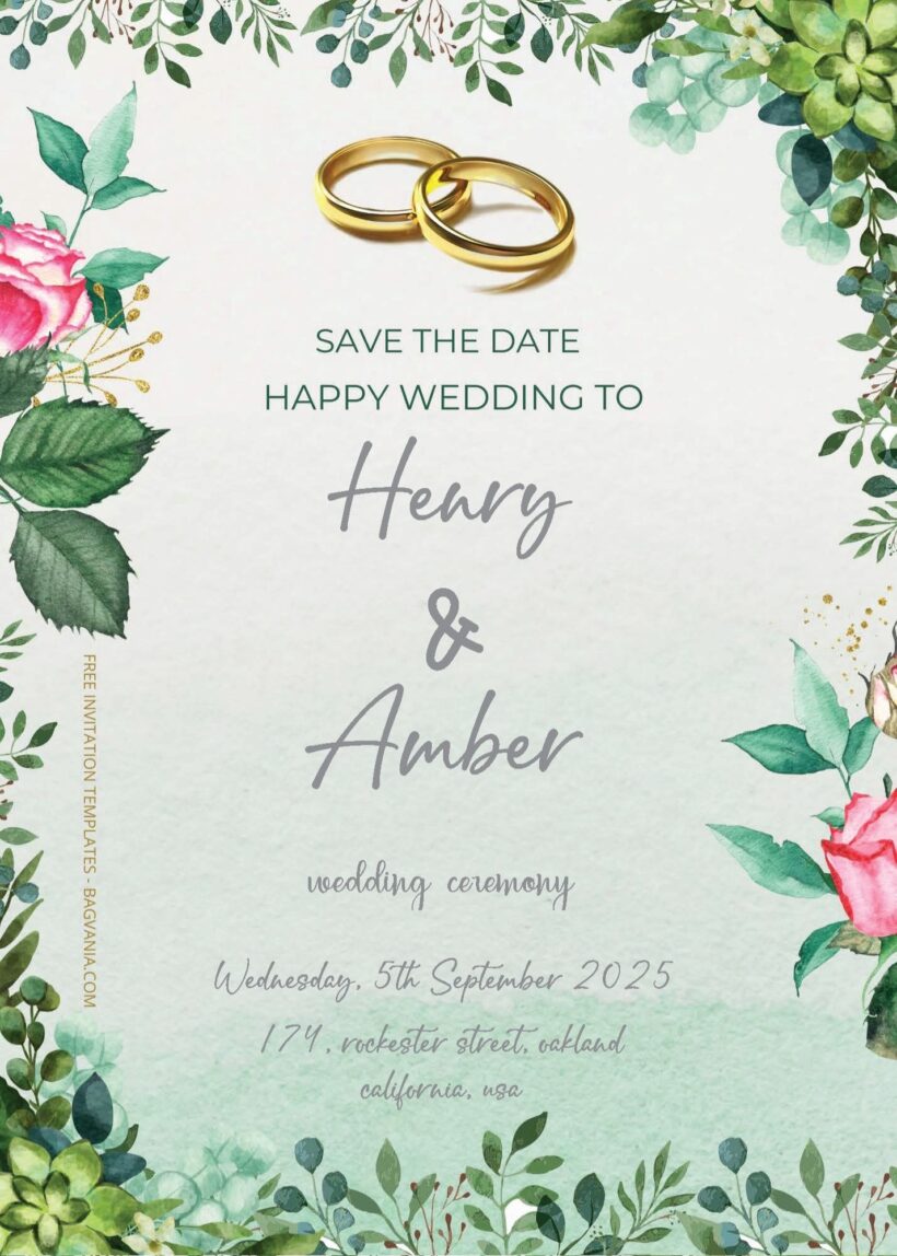 ( Free Editable PDF ) Flower Garden Wedding Invitation Templates One