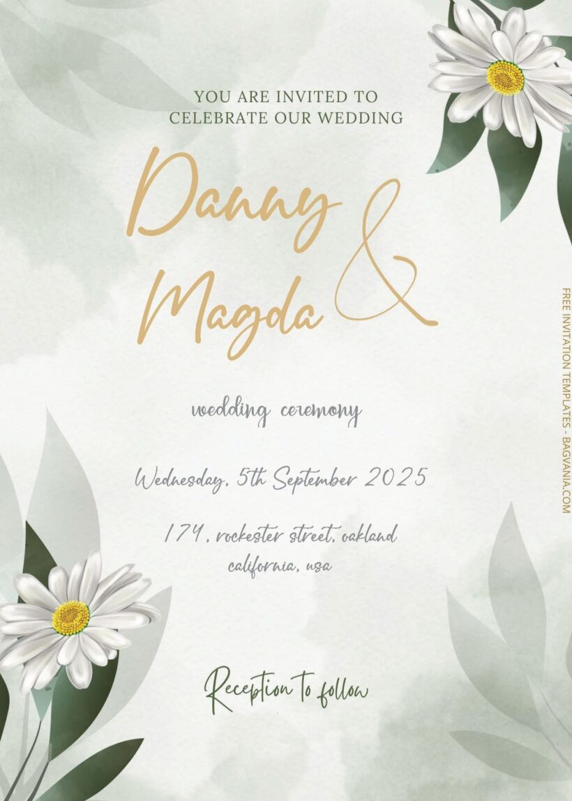 ( Free Editable PDF ) Greenery Moss Wedding Invitation Templates Three