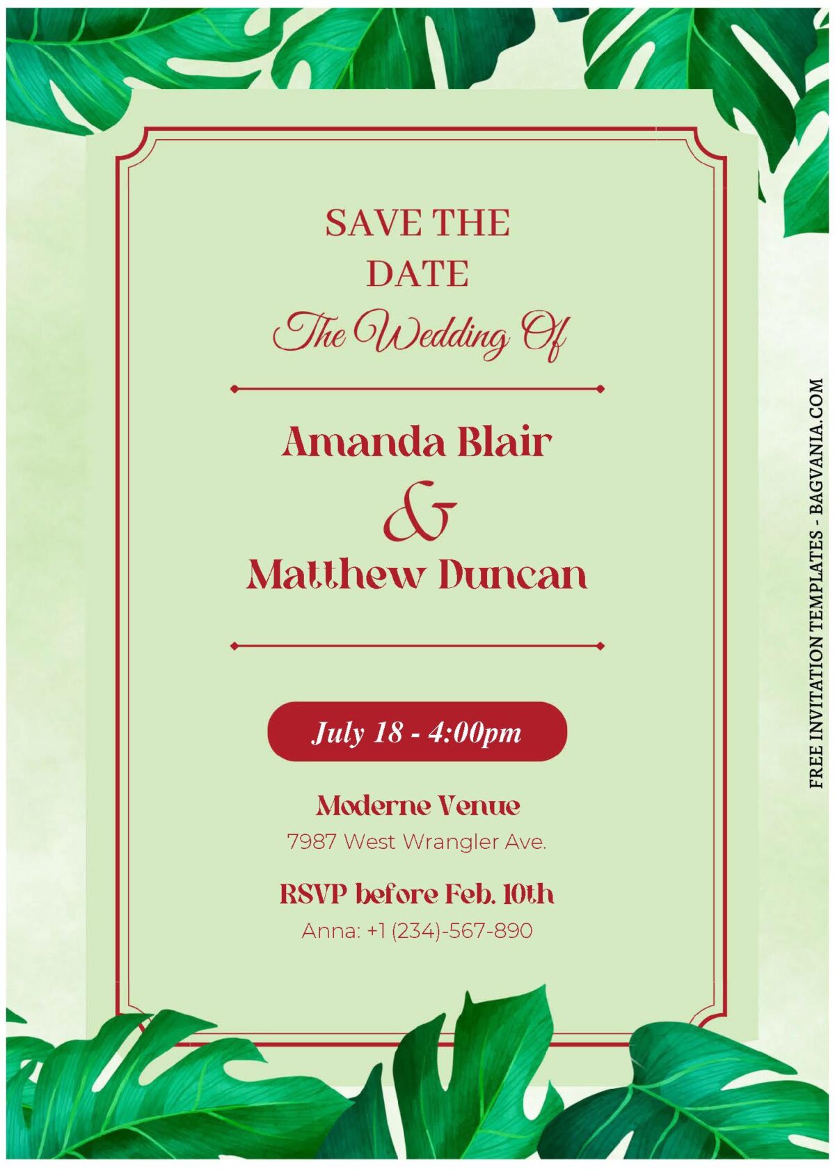 (Free Editable PDF) Rustic Vineyard Wedding Invitation Templates A