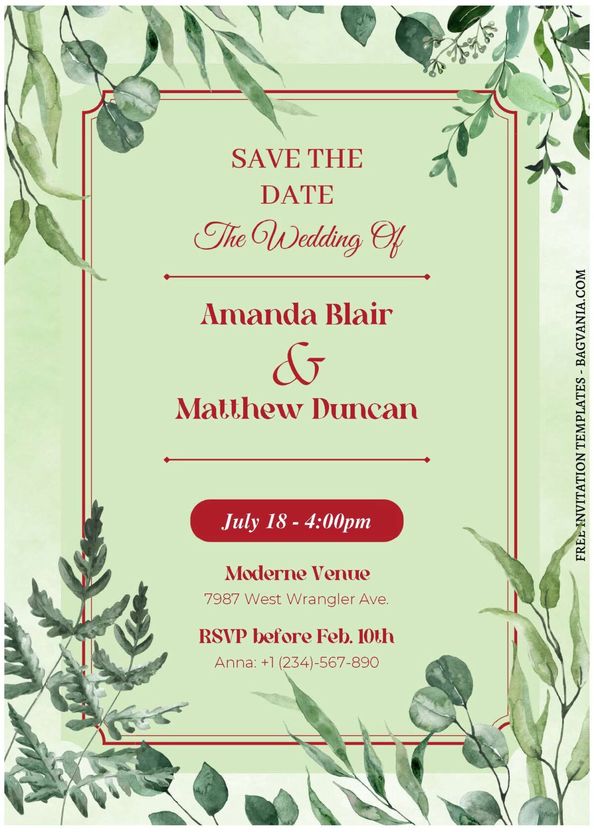 (Free Editable PDF) Rustic Vineyard Wedding Invitation Templates C